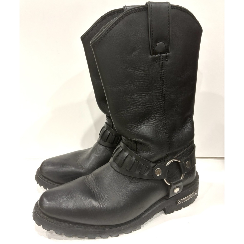 Milwaukee Leather MBM9015 Men's Black Harness Motorcycle Boots Size 8 US 41 EU
